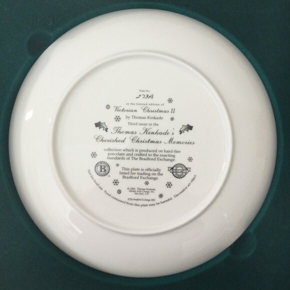 Thomas Kinkade Victorian Christmas II 2001 Braford Exchange Collectors Plate - Picture 7 of 9